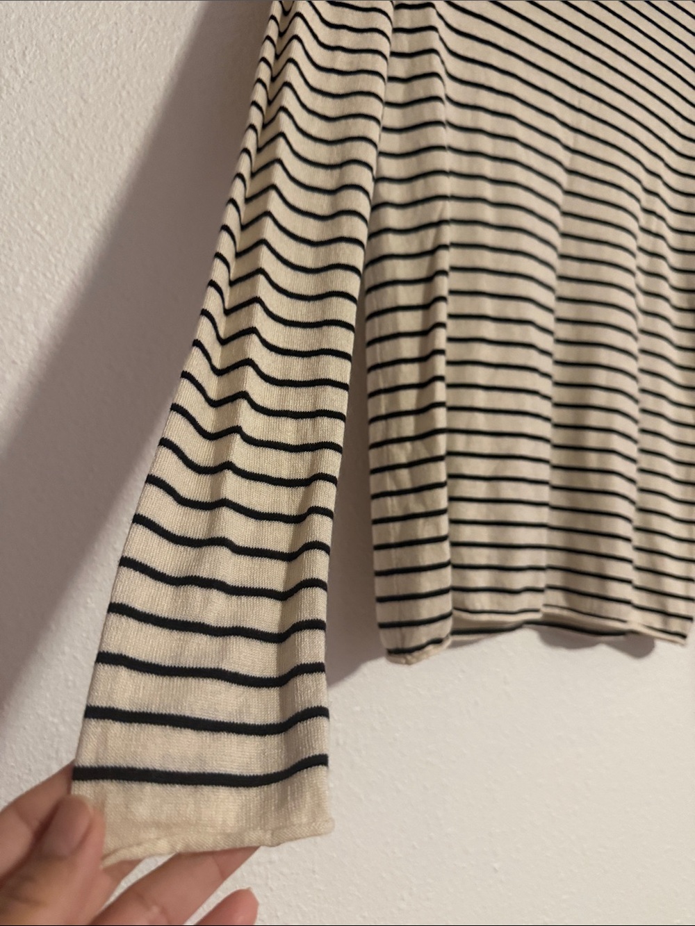 ATM Striped Lightweight Silk/Wool/ Cashmere Sweater - Picture 4 of 5